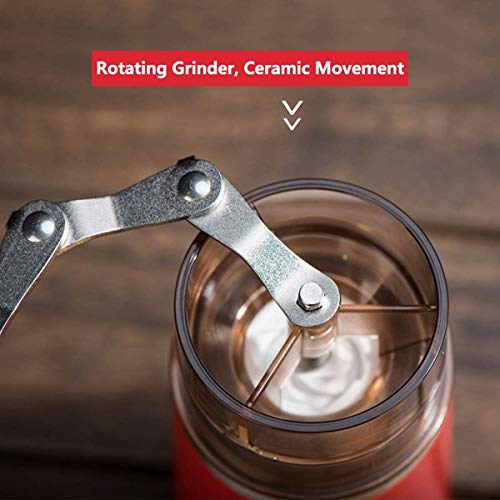 Manual Molinillo De Café Copa Multifuncional De Spice Molino Rebaba Giratoria Portátil Recorrido Que Acampa Inicio Taza De Café para Naturaleza/Casa Regalos,Negro