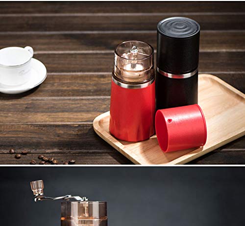 Manual Molinillo De Café Copa Multifuncional De Spice Molino Rebaba Giratoria Portátil Recorrido Que Acampa Inicio Taza De Café para Naturaleza/Casa Regalos,Negro
