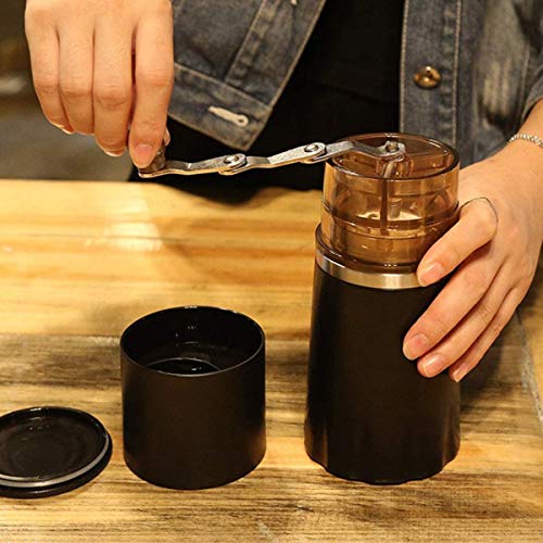 Manual Molinillo De Café Copa Multifuncional De Spice Molino Rebaba Giratoria Portátil Recorrido Que Acampa Inicio Taza De Café para Naturaleza/Casa Regalos,Negro