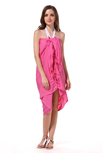 MANUMAR Mujer Pareo opaco, toalla de playa grandes Sarong en cal, XXL sobredimensionado 225x115cm, toalla vestido de verano, bikini vestido de playa