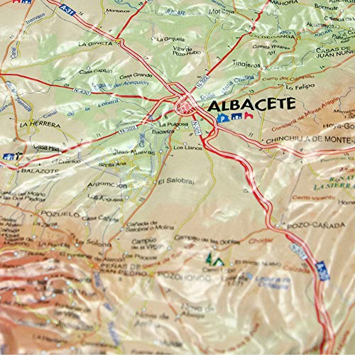 Mapa en relieve de Albacete: Escala 1:520.000
