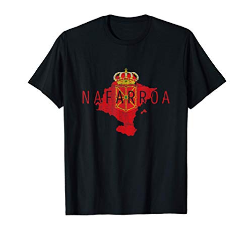 Mapa y Bandera de Navarra - Angustiada Nafarroa España Camiseta