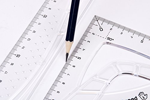 Maped 897118 - Kit de regla zurdos, escuadra y transportador, 3 piezas