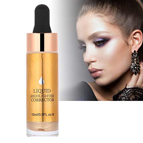 Maquillaje de Lentejuelas, Resaltador Corrector Crema de Ojos, maquillaje de contorno súper suave, resaltador a prueba de agua con brillo brillante en 3D (4#GOLD)