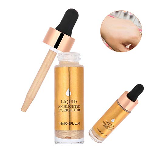 Maquillaje de Lentejuelas, Resaltador Corrector Crema de Ojos, maquillaje de contorno súper suave, resaltador a prueba de agua con brillo brillante en 3D (4#GOLD)