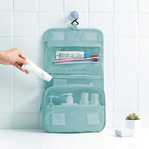 Maquillaje Organizador/Bolso cosmético/hogar Almacenamiento Paquete/baño con Colgantes Vacaciones con el Gancho Colgante(Blue)