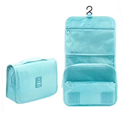 Maquillaje Organizador/Bolso cosmético/hogar Almacenamiento Paquete/baño con Colgantes Vacaciones con el Gancho Colgante(Blue)