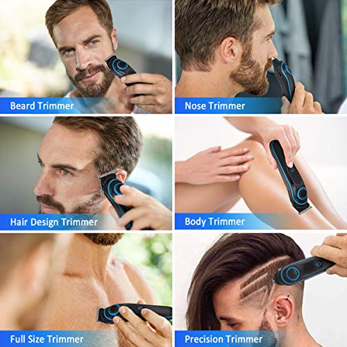 Maquina Cortapelo Profesional para Hombres- GLAMADOR 5 en 1 Recortadora de Barba Eléctrica Inalámbrica-Recortadora Pelo Hombre USB Recargable, Precisión Impermeable, Pantalla LED