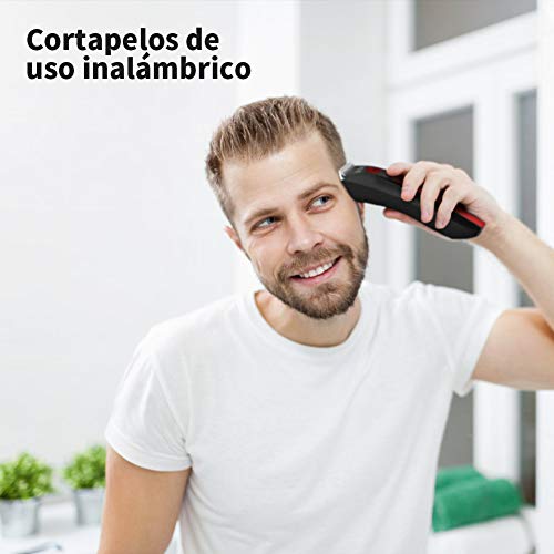 Maquina Cortar Pelo Cortapelos Hombre Profesional Recargable Inalámbrica con Peines 4-24 mm/Derecha/Izquierda Para Usar en el hogar y la Peluquería ELEHOT