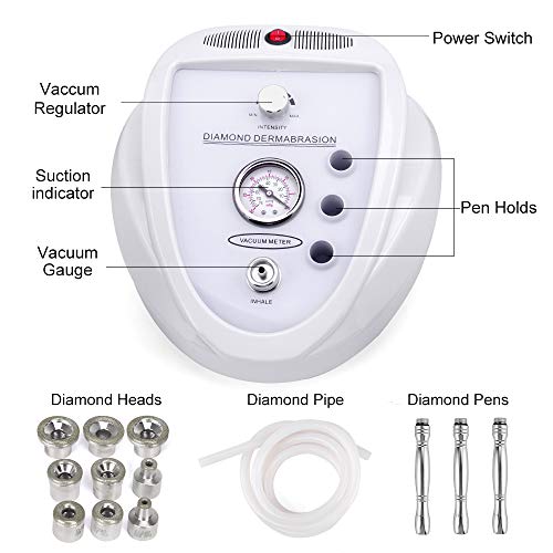 Máquina de dermoabrasión Yofuly Diamond Microdermoabrasión, uso profesional en el hogar, equipo de salón de belleza facial (potencia de succión 65-68 cmhg)