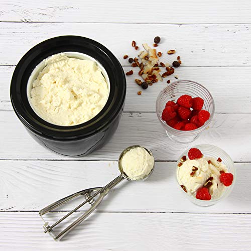 Máquina de helados Sensio Home - Máquina de sorbetes para helados Máquina de yogurt congelado Paleta mezcladora desmontable - Fácil de operar - Incluye recetas extra de libros electrónicos (Blanco)