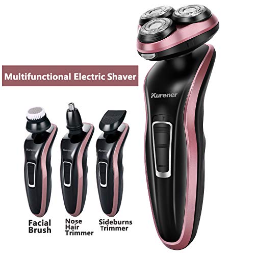 Maquinilla de afeitar eléctrica para hombres Kurener afeitadora impermeable afeitadora afeitadora eléctrica para hombres con barba Trimmer nariz Trimmer cepillo de limpieza facial …