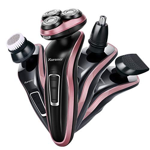 Maquinilla de afeitar eléctrica para hombres Kurener afeitadora impermeable afeitadora afeitadora eléctrica para hombres con barba Trimmer nariz Trimmer cepillo de limpieza facial …