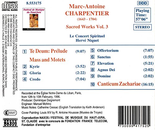 Marc-Antoine Charpentier : Te Deum - Messes - Canticum Zachariae