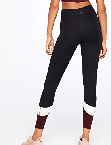Marca Amazon, Aurique Leggings deportivos para Mujer, Negro (Black/Port Royale/Blush), XS