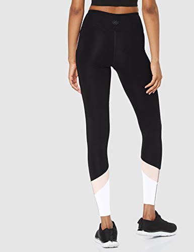 Marca Amazon, Aurique Leggings deportivos para Mujer, Negro/Carmín/Blanco, M