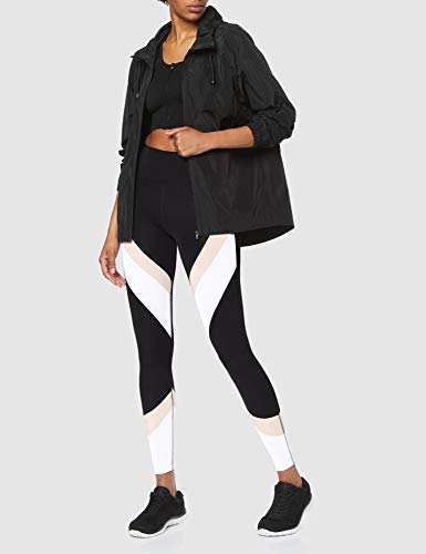 Marca Amazon, Aurique Leggings deportivos para Mujer, Negro/Carmín/Blanco, M