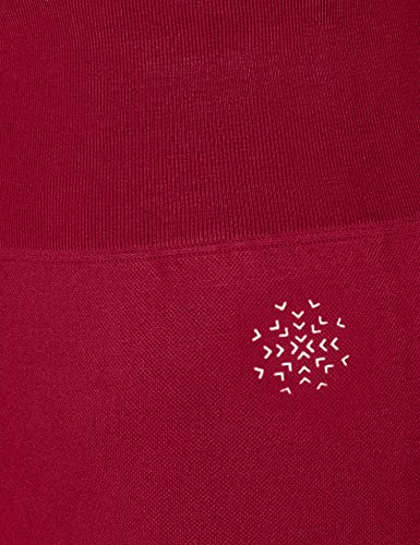 Marca Amazon - AURIQUE Mallas de Deporte sin Costuras de Tiro Alto Mujer, Rojo, 42, Label:L