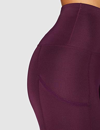 Marca Amazon - AURIQUE Mallas para Correr con Tiro Alto Mujer, Morado (Potent Purple), 38, Label:S