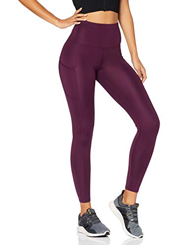 Marca Amazon - AURIQUE Mallas para Correr con Tiro Alto Mujer, Morado (Potent Purple), 38, Label:S