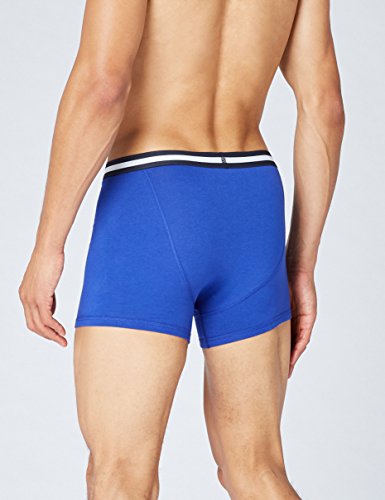 Marca Amazon - find. Calzoncillo Corto de Algodón Hombre, Pack de 5, Blau (Clemetis Blue), M, Label: M