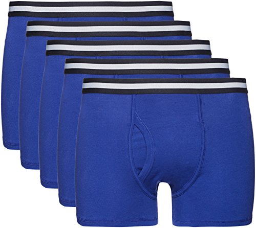 Marca Amazon - find. Calzoncillo Corto de Algodón Hombre, Pack de 5, Blau (Clemetis Blue), M, Label: M