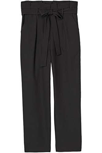 Marca Amazon - find. Check Paperbag Waist, Pantalón de Cuadros con Cintura de Fuelle Mujer, Negro, 44, Label: XL