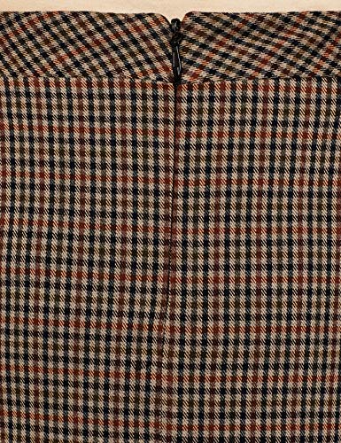 Marca Amazon - find. Check Suit Skirt - Falda Mujer, Marrón (Brown Check), 38, Label: S