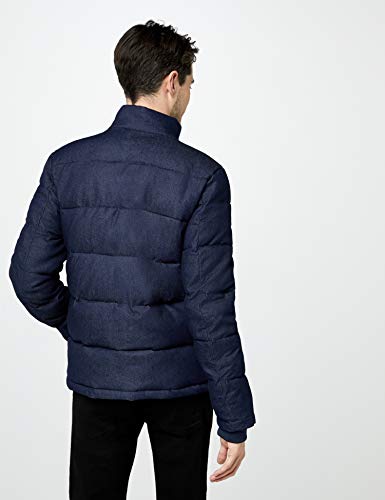 Marca Amazon - find. Denim Puffa Chaqueta Hombre, Azul (Dk Indigo), M, Label: M