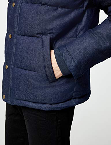 Marca Amazon - find. Denim Puffa Chaqueta Hombre, Azul (Dk Indigo), M, Label: M