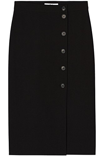 Marca Amazon - find. Falda de Botones para Mujer, Negro (Black), 36, Label: XS
