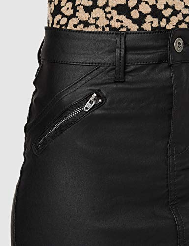 Marca Amazon - find. Falda Mini con Cremalleras Mujer, Negro (Black Black), 38, Label: S