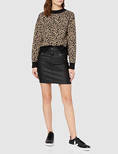 Marca Amazon - find. Falda Mini con Cremalleras Mujer, Negro (Black Black), 38, Label: S