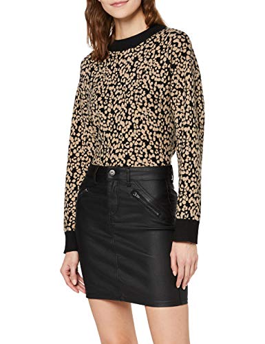 Marca Amazon - find. Falda Mini con Cremalleras Mujer, Negro (Black Black), 38, Label: S