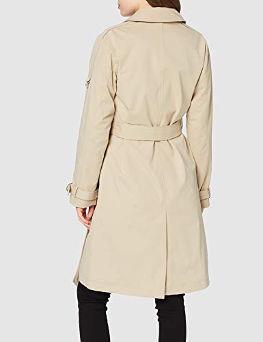 Marca Amazon - find. Gabardina Trench con Cinturón Mujer, Beige (Stone), 40, Label: M
