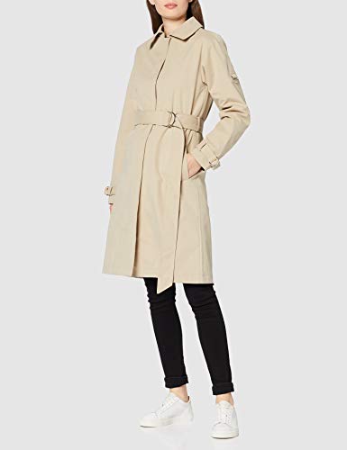 Marca Amazon - find. Gabardina Trench con Cinturón Mujer, Beige (Stone), 40, Label: M