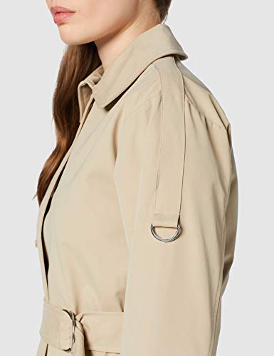 Marca Amazon - find. Gabardina Trench con Cinturón Mujer, Beige (Stone), 40, Label: M