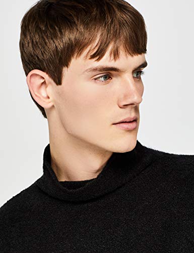 Marca Amazon - find. Jersey de Cuello Alto Hombre, Negro (Black), S, Label: S