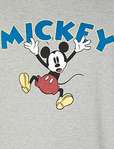 Marca Amazon - find. Sudadera Mickey Mouse Hombre, Gris, L, Label: L