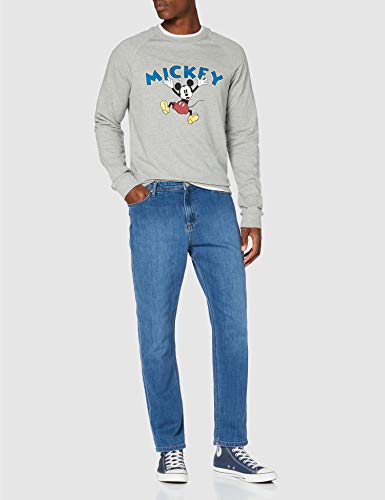Marca Amazon - find. Sudadera Mickey Mouse Hombre, Gris, L, Label: L