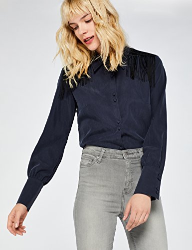 Marca Amazon - find. Vaqueros Ceñidos de Tiro Alto Mujer, Gris (Grey), 33W / 30L, Label: 33W / 30L