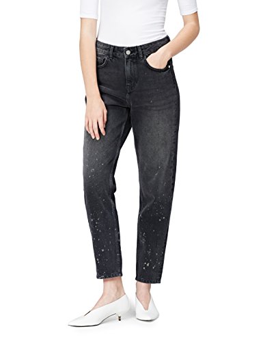 Marca Amazon - find. Vaqueros Mom Mujer, Gris (Dk Grey), 28W / 32L, Label: 28W / 32L