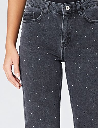 Marca Amazon - find. Vaqueros Rectos de Tiro Alto Mujer, Negro (Schwarz), 30W / 32L, Label: 30W / 32L