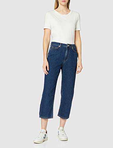 Marca Amazon - find. Vaqueros Rectos de Tiro Medio Mujer, Azul (MID BLUE), 30W / 32L, Label: 30W / 32L