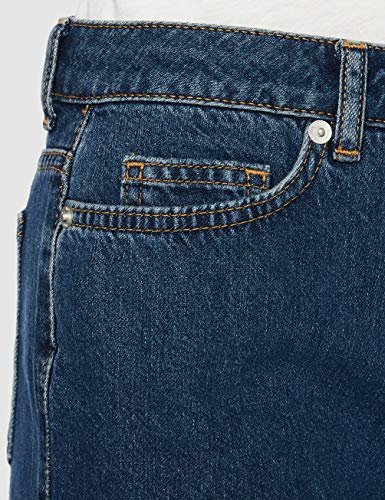 Marca Amazon - find. Vaqueros Rectos de Tiro Medio Mujer, Azul (MID BLUE), 30W / 32L, Label: 30W / 32L