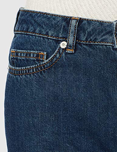 Marca Amazon - find. Vaqueros Rectos de Tiro Medio Mujer, Azul (MID BLUE), 30W / 32L, Label: 30W / 32L