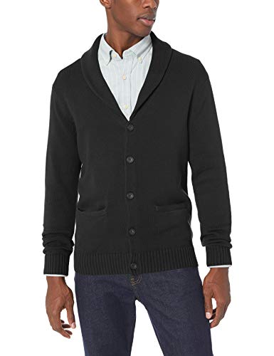Marca Amazon – Goodthreads – Cárdigan de algodón suave para hombre, Negro (solid black Blk), US XS (EU XS)