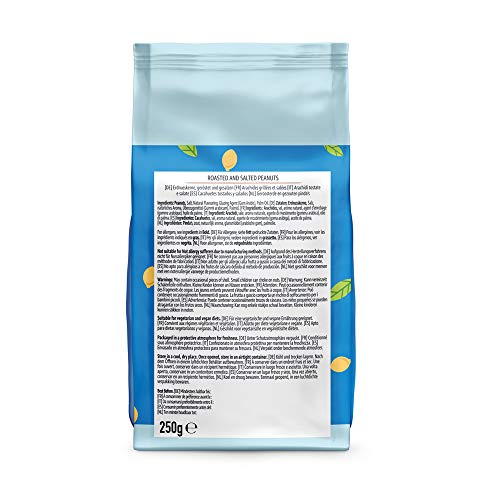 Marca Amazon - Happy Belly Cacahuetes tostados y salados 6x250g