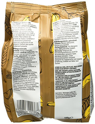 Marca Amazon - Happy Belly Mango deshidratado, 7 x 100 g