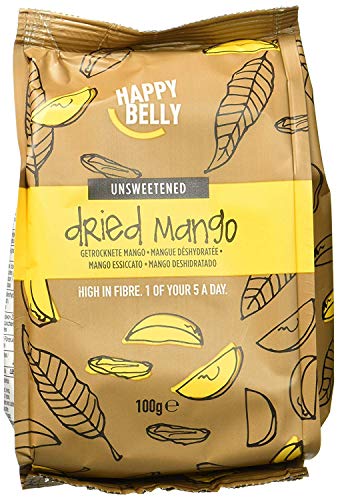 Marca Amazon - Happy Belly Mango deshidratado, 7 x 100 g